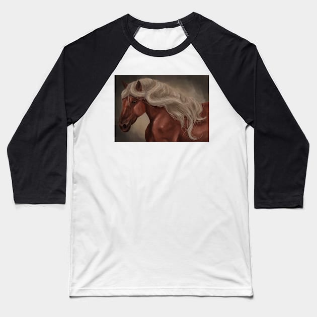 Flaxen Chestnut Horse with Lots of Hair Baseball T-Shirt by themarementality